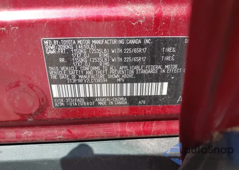 2020 Toyota Rav4 Xle from USA, damaged, VIN 2T3P1RFV2LC138594